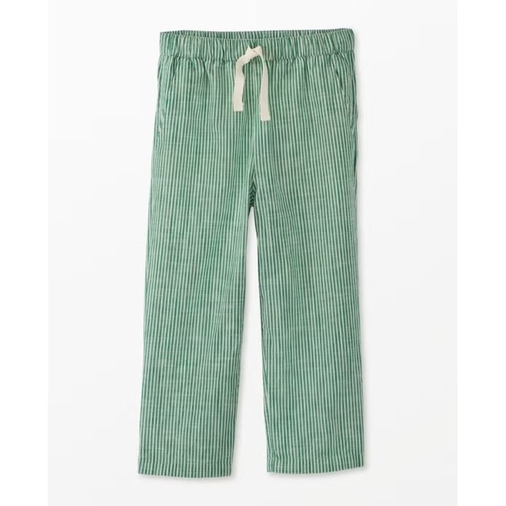 Hanna Andersson Green Striped Beach Pants US 6-7 120cm EUC Lightweight School